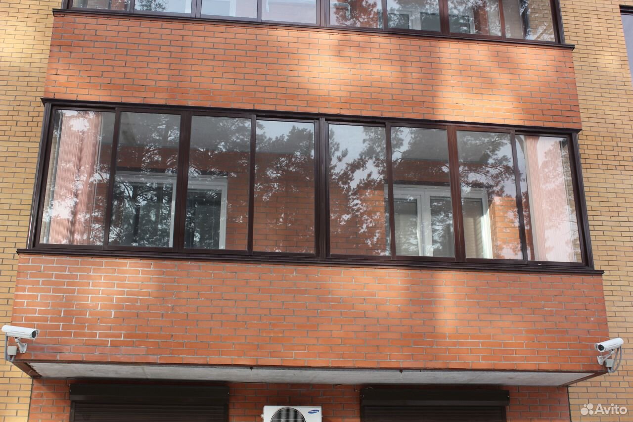 Алюминиевые окна коричневые