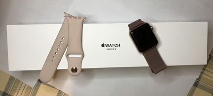Apple watch series 3 (42mm цвет-розовое золото)