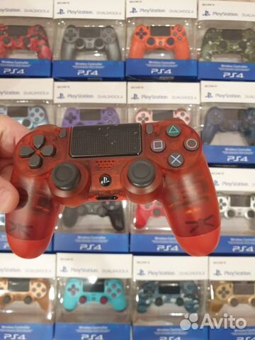 PS4 Джойстики Playstation 4 Прозрачные Красные