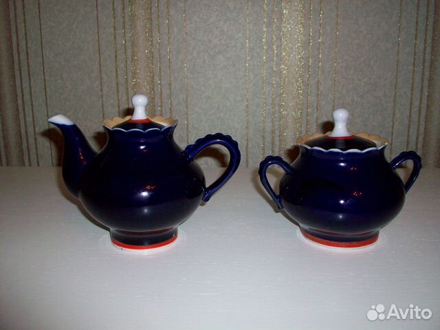 Чайник и сахарница кобальт Довбыш СССР за всё