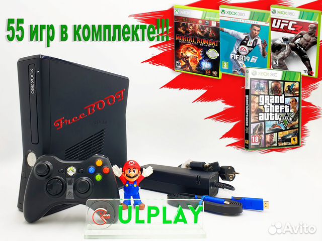 Xbox 360 Slim&E freeboot 250 GB + 80 Игр