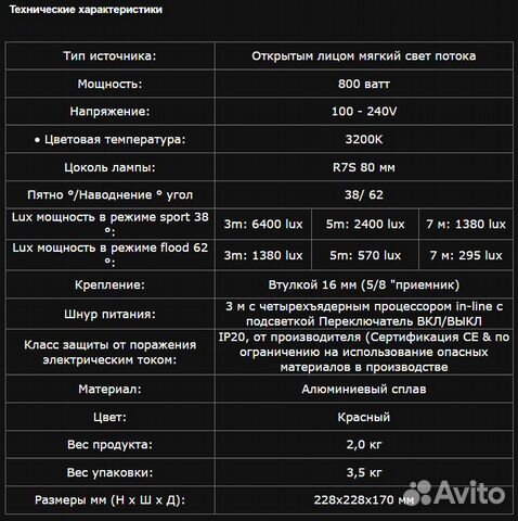 Комплект непрерывного освещения 1600 W