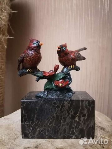 Птицы на ветке бронза Европа клеймо