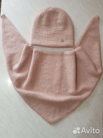 Комплект (шапка бини + косынка) - ручная работа