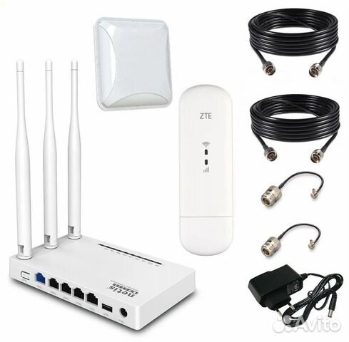 Комплект для интернета в офис и дачу роутер модем