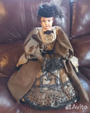 Антикварная кукла чайница целлулоид СССР