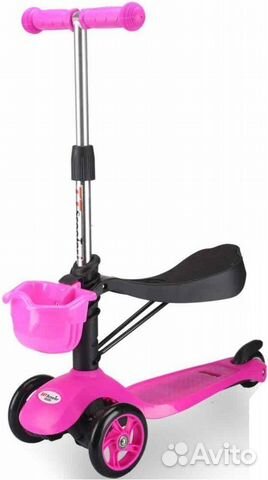 Sky Scooter, самокат Три в Одном, pink (Компания) Sky Scooter, самокат Три в Одном, pink (Компания)