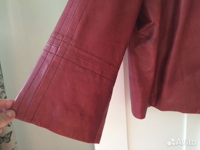 Куртка кожаная цвет фуксия (пурпурный). Торг