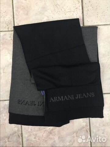 Шарф шерстяной Armani Jeans новый.Черный серый