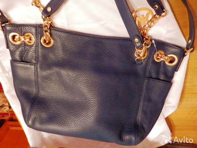 Сумка michael kors новая синяя натуральная кожа