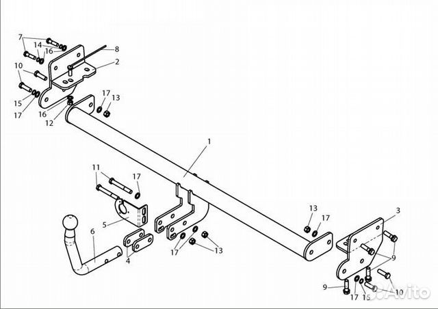 Фаркоп на Киа Соул, с 2008 г. в. Новый