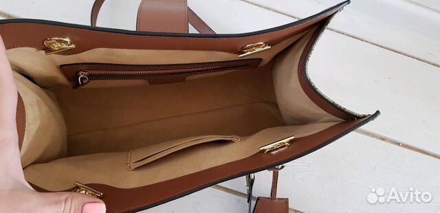 Сумка женская кожа Гучи Gucci коричневая беж