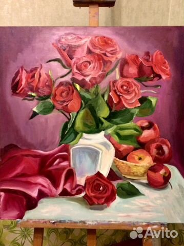 Картина маслом Цветы « Розы»