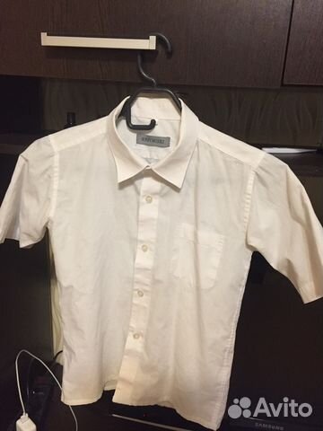 Рубашка белая для мальчиков 134-146