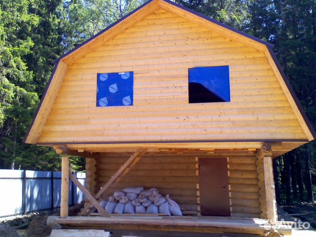 Cруб дома в чашу 6Х5 + 2 м терраса + мансарда Cруб дома в чашу 6Х5 + 2 м терраса + мансарда