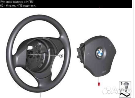Модуль подушки нпб водителя для BMW