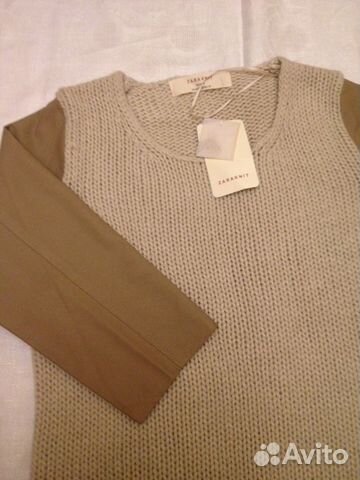 Свитер Zara рукава кожа р. М Свитер Zara рукава кожа р. М