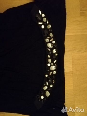 Чёрный кардиган с камнями Sisley