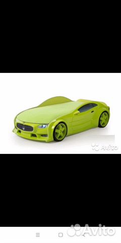 Новая детская кровать машина с матрасом и ящиком