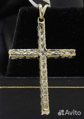 Золотой крест с бриллиантами 1,30 карат по Тиффани Золотой крест с бриллиантами 1,30 карат по Тиффани