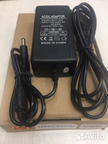 Блок питания адаптер 12V(В) 4А 5.5 штекер