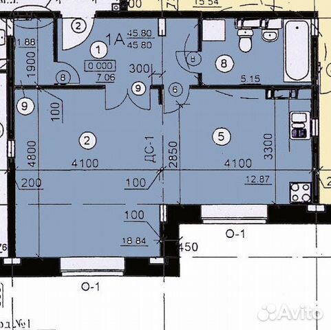 1-к квартира, 46 м², 1/10 эт.