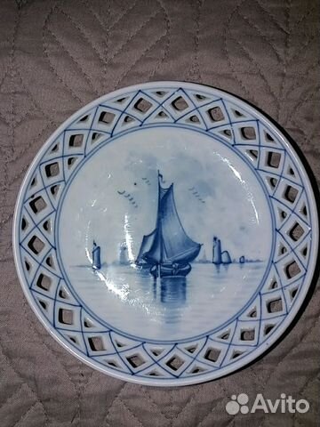 Блюдце Прорезной Фарфор Delft Holland