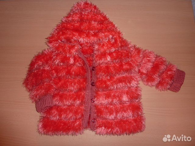 Кофточка на девочку 2-3 с капюшоном