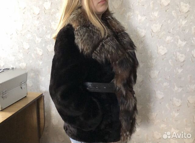 Шуба мутон с лисой Шуба мутон с лисой