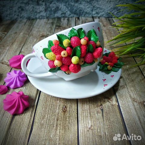 Кружка с декором (чайная пара)