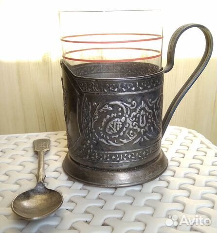 Подстаканник, ложка+стакан набор