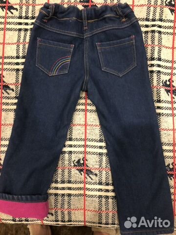 Детские джинсы, уни, утеплённые на флисе, состояни