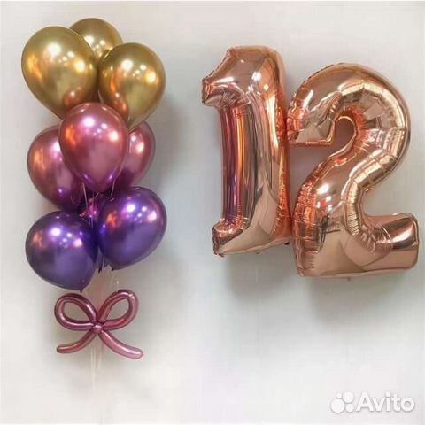 Цифра и воздушные шары хром