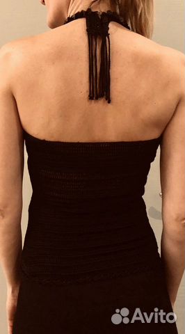 Чёрный топ с пайетками, размер 40 Чёрный топ с пайетками, размер 40