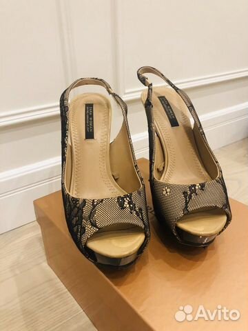 Туфли на платформе с кружевом zara