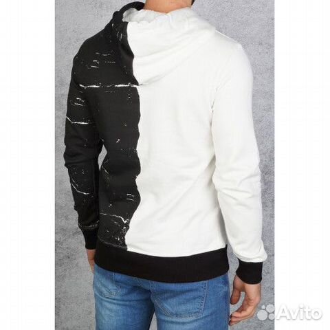 Мужское худи Balmain чёрное белое