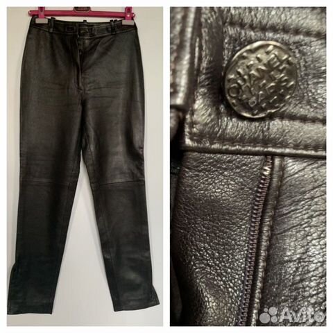 Chanel кожа брюки Chanel кожа брюки