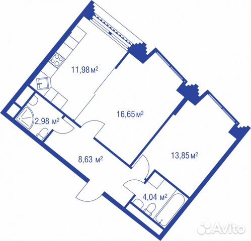 2-к квартира, 58 м², 3/31 эт. 2-к квартира, 58 м², 3/31 эт.