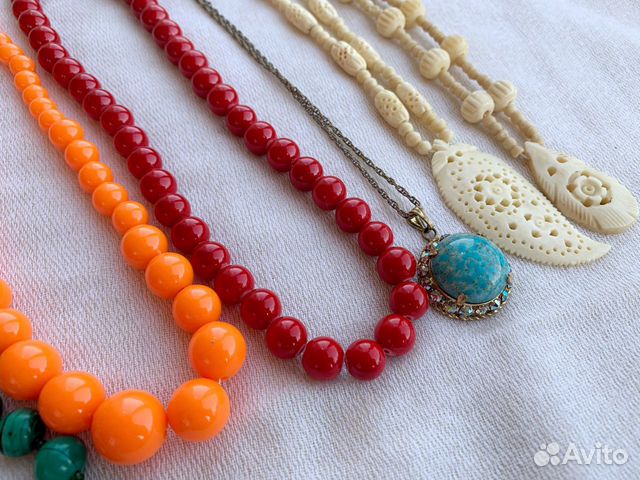 Бусы винтаж, Чехия, СССР, Индия малахит, кость Бусы винтаж, Чехия, СССР, Индия малахит, кость