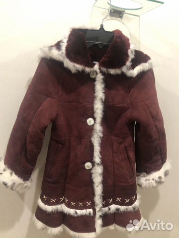 Дублёнка детская для девочки на 2-4 года
