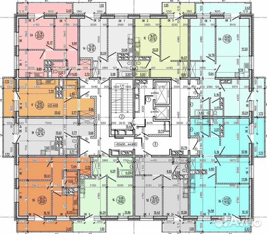 1-к квартира, 45.6 м², 15/17 эт.