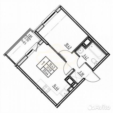 1-к квартира, 31.6 м², 22/24 эт. 1-к квартира, 31.6 м², 22/24 эт.