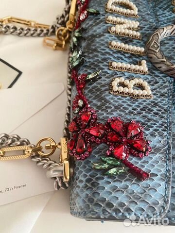 Сумка Gucci из питона с кристаллами