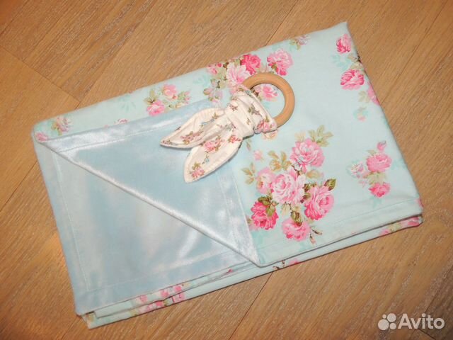 Плед детский из плюша и сатина