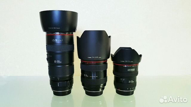 Canon EF 20-35/2.8L, 28-70/2.8L, 80-200/2.8L