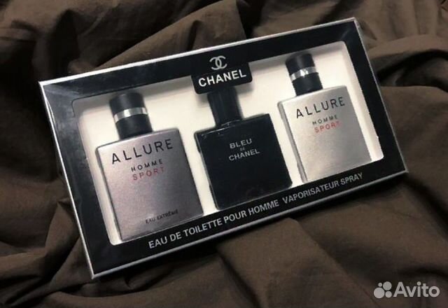 Парфюмерный набор для мужчин Шанель 3 в1 Парфюмерный набор для мужчин Шанель 3 в1