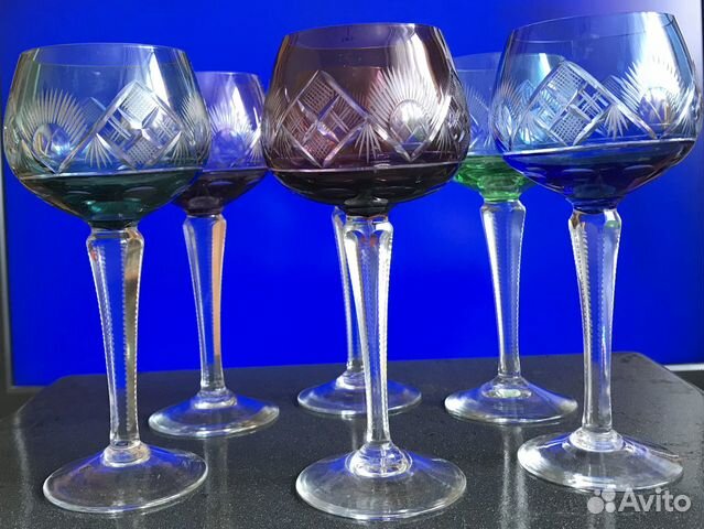 Фужеры, бокалы цветной хрустальBohemia