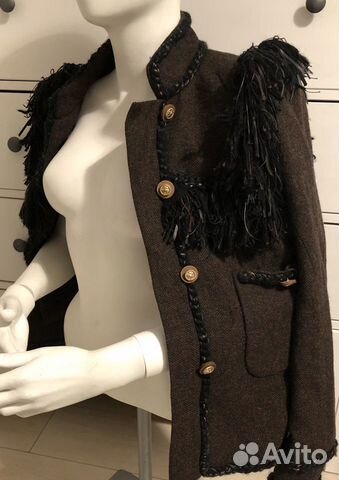 Шерстяной пиджак в стиле Chanel xs-s