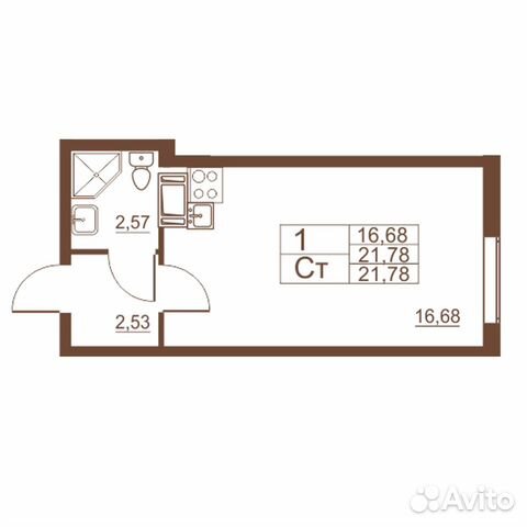 Студия, 21.8 м², 1/11 эт. Студия, 21.8 м², 1/11 эт.