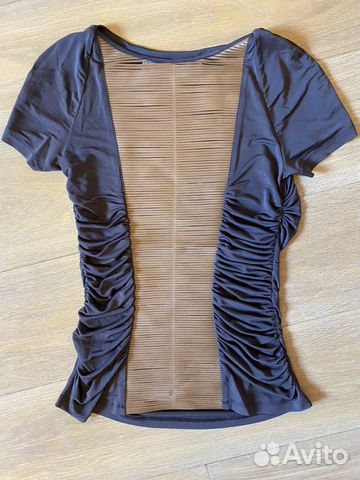 Кофта/топ с кожаным декором Elisabetta Franchi, ор Кофта/топ с кожаным декором Elisabetta Franchi, ор